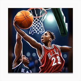 Basketball Player Dunks Canvas Print