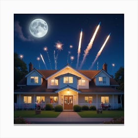 A Firework Wall Art Decoration Canvas Print