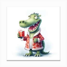 Crocodile Christmas 2 Canvas Print