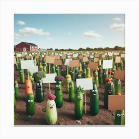 Cucumbers In A Field Canvas Print