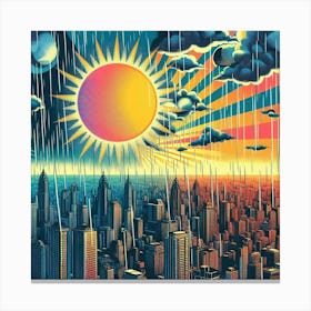 Sun Rises Over The City Canvas Print