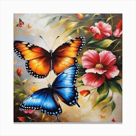 Butterflies And Flowers 9 Canvas Print