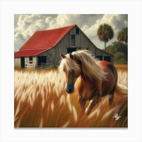 Beautiful Palomino In The High Grass Copy Canvas Print