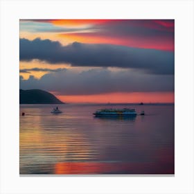 Sunset At Sea 3 Canvas Print
