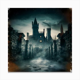 Castle In The Night Canvas Print