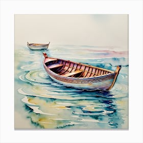 Watercolor Boat Painting Canvas Print