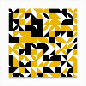 Black And Yellow Geometric Pattern Canvas Print