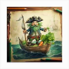 Pirate In A Boat 2 Canvas Print