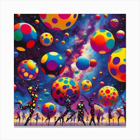 Cosmic Polka-Dot Dance Canvas Print