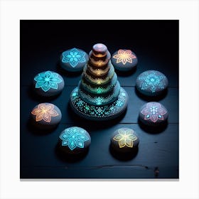 Glow balance stones 3 Canvas Print