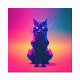 Cat In Neon Canvas Print