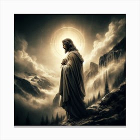 Jesus In The Mountains Canvas Print