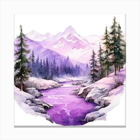 Watercolor Landscape Painting 17 Canvas Print