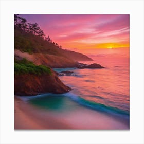 Sunset At The Beach 5 Canvas Print