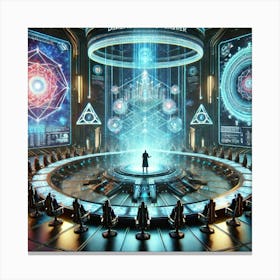 A Futuristic Depiction Of A Dimensional Overseer R Canvas Print