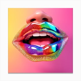 Rainbow Lips Canvas Print