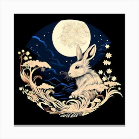 Rabbit In The Moonlight 3 Canvas Print