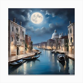 Venice At Night Canvas Print