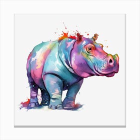 Rainbow Hippo 3 Canvas Print