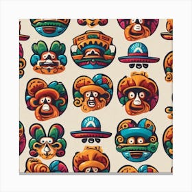 Aztec Masks Canvas Print