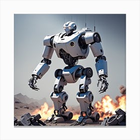 Robot In The Desert 2 Canvas Print