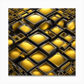 Abstract Golden Cubes Canvas Print