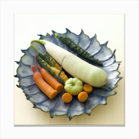 Ukyo E Fruits And Vegetables In A Plate Canvas Print