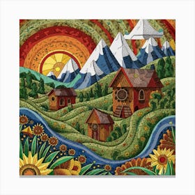 Small mountain village 30 Canvas Print