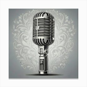 Firefly Timeless Vintage Microphone In Classic Gray Design 34603 (2) Canvas Print