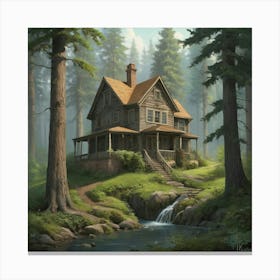 House In The Woods Art Print 0 Canvas Print