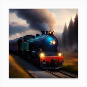 Train In The Mountains Canvas Print