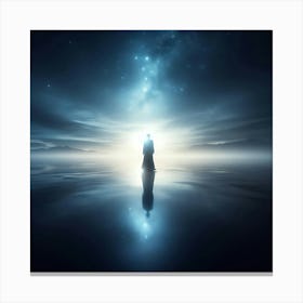 Meditating Man In The Water Canvas Print