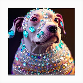 Dog With Jewels Canvas Print
