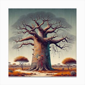 Tribal African Art Baobab Canvas Print