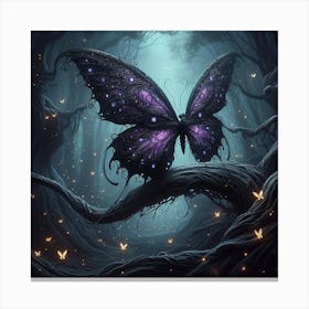 Butterfly In The Forest 41 Canvas Print