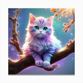 Cat On A Tree Branch 1 Canvas Print