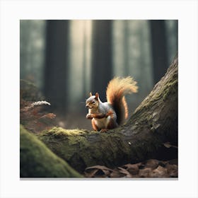 Squirrel In The Forest 244 Canvas Print