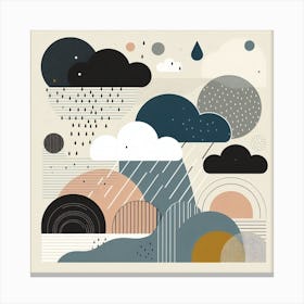 Scandinavian style, Clouds and rain 2 Canvas Print