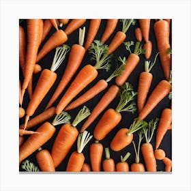 Carrots On A Black Background 4 Canvas Print