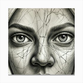 Girl With A Broken Face Canvas Print