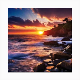 Sunset At The Beach 257 Canvas Print