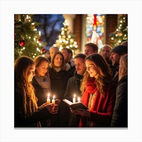 Christmas And Resurrection Festival Held On A Sunday Capturing The Spiritual Ambiance Choir Singing (2) Canvas Print