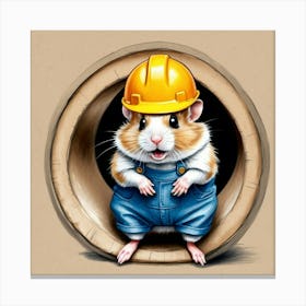 Hamster In A Tunnel 6 Canvas Print