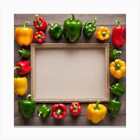 Colorful Peppers Frame 1 Canvas Print