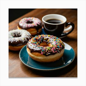 Donuts And Coffee 1 Canvas Print