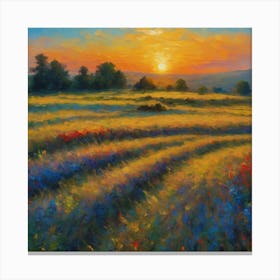 Sunset In The Meadow Canvas Print