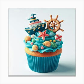 Cupcake With Ship Canvas Print