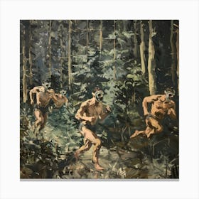 Men Running Redwoods 1 Fy S Canvas Print