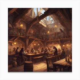 Mystic Tankard Tavern Ales And Ballads In The Fantasy Hearth Canvas Print