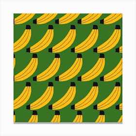 Mid Century Bananas Square Canvas Print